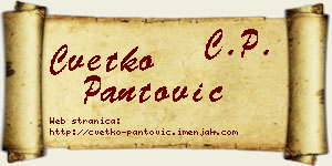 Cvetko Pantović vizit kartica